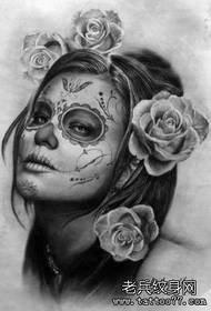Pertunjukan tatu untuk berkongsi sekumpulan tatu gadis mati