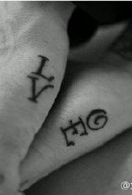 couple's love letter tattoo pattern