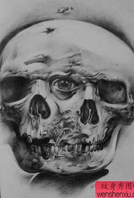 Modello di tatuaggio teschio schizzo europeo
