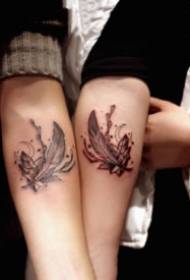 Lover tattoo figure a group of 9 small fresh couples tattoo pictures