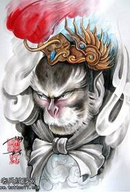 dath obraichean làmh-sgrìobhainn tatù Sun Wukong air an roinn leis an lìonra tatù