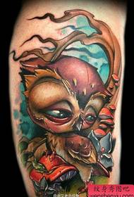 a set of cartoon cute animal tattoos