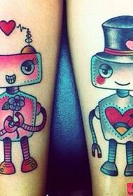modèle de tatouage couple dessin animé robot