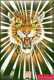 un manoscritto colorato tatuaggio tigre funziona da tatuaggio