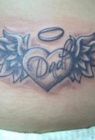 břicho hnědý okřídlený láska tetování vzor