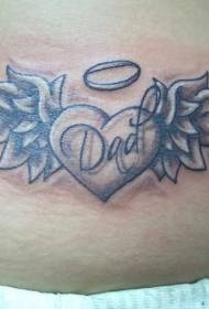 modello tatuaggio amore alato marrone pancia