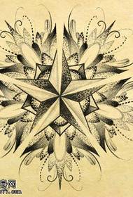 một bản thảo hình xăm ngôi sao năm cánh hoạt động bằng hình xăm để chia sẻ nó