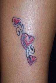 female legs color love tattoo picture