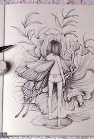 Flower Elf tattoo manuscript works shared by tattoos 116845-European girl sailing rose tattoo manuscript works