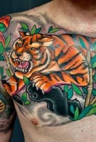 abafana esifubeni bapende i-watercolor sketch creative domineering tiger tattoo izithombe