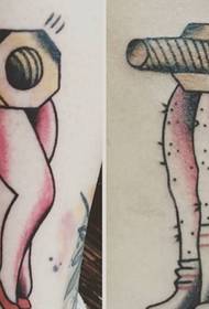 Rakastajan ase, kranaatti, veitsen tatuointikuvio, joka edustaa rakkautta, on taistelukenttä