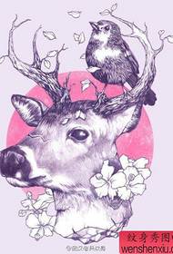 Colored creative antelope tattoo manuscript