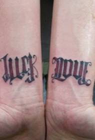 wrist color English alphabet flower tattoo picture