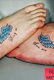 color wings couple tattoo