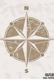 Compass Tattoo Manuscript Pattern