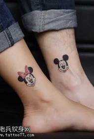 Mickey Mouse poros tatuiruotės modelis