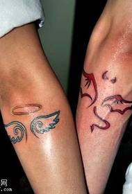 Parella de braç dimoni àngel angel patró de tatuatge