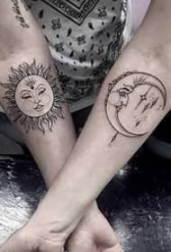 Tatuaggi di sole e luna - Paia di tatuaggi di sole e luna per coppie di Sun Moon