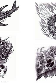 en uppsättning personliga tatueringsmanuskriptmönster