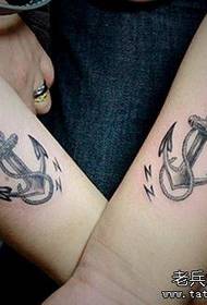 un modello di tatuaggio di ancoraggio di coppia