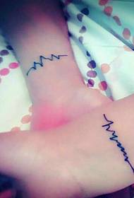 ຮູບແບບ tattoo ECG ຄູ່ຜົວເມຍແຂນແມ່ນຄົນອັບເດດ: ຫຼາຍ