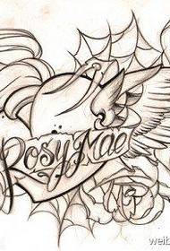 la figura del tatuaggio ha raccomandato un tatuaggio sulle ali d'amore