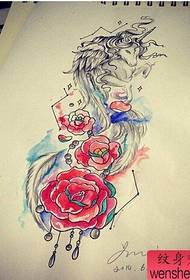 xim unicorn sawv pob tattoo ua haujlwm