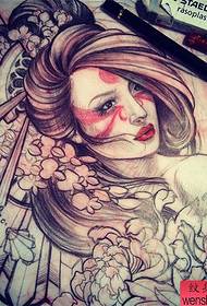 la figura del tatuaggio ha raccomandato un manoscritto tatuaggio ragazza