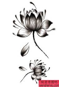 ett manuskriptmönster för lotus tatuering