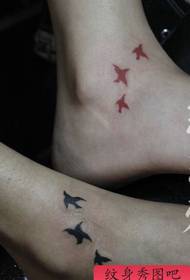 patró de tatuatge d'ocell parella