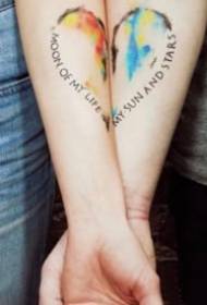 18 groep liefhebbers van kleine verse arm paar tattoo patroon