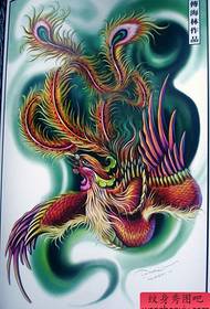 a colorful phoenix tattoo pattern