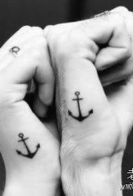 arm totem iron anchor couple tattoo pattern