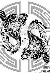 I tūtohuhia e te taatai tiro he tauira tattoo Tai Chi Pisces