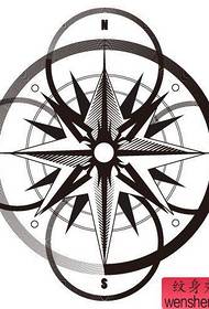 Compass Tattoo Manuscript Pattern