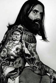 Европейски и американски мъже, пълни с татуировки до крайност 115695 - чужда мъжка звезда личност красив Пълен с татуировки