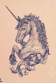 Tattoo show bar shawarar da aka rubuta wani rubutun rubutun asiri na unicorn