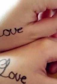 Mână înapoi scrisoare engleză LOVE cuplu model tatuaj