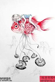 Tatouages de poisson rouge sont partagés par les tatouages 116805-Color Compass Rose Rose Letter Tattoo