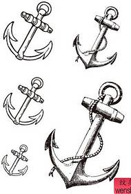 Modello di tatuaggio di ancoraggio schizzo