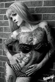 temperamen seksi keindahan gambar tato tubuh penuh potret