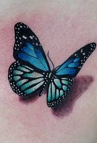 a las mujeres les gusta el hermoso patrón de tatuaje de mariposa estéreo 3D