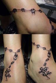 pola tattoo pasangan anklet