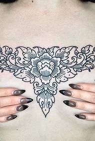 13 дамски красив декоративен модел татуировка на цветя от Мат
