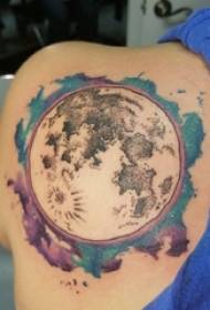 문신 행성 소녀의 다시 어깨 색깔 별 문신 그림