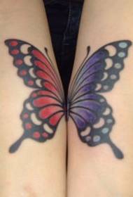 pareja brazo mariposa tatuaje patrón