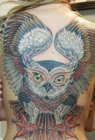 modello di tatuaggio gufo bello sulla femmina