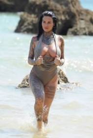 European big breasts hip one Group tattoo girl pictures to enjoy sexy, female, beauty, Europe and America