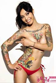 sexig skönhet show kropp tatuering bild