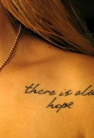 tatuaggio inglese sexy semplice clavicola di bellezza